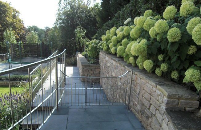 A sloping garden design in Kenley, Surrey.