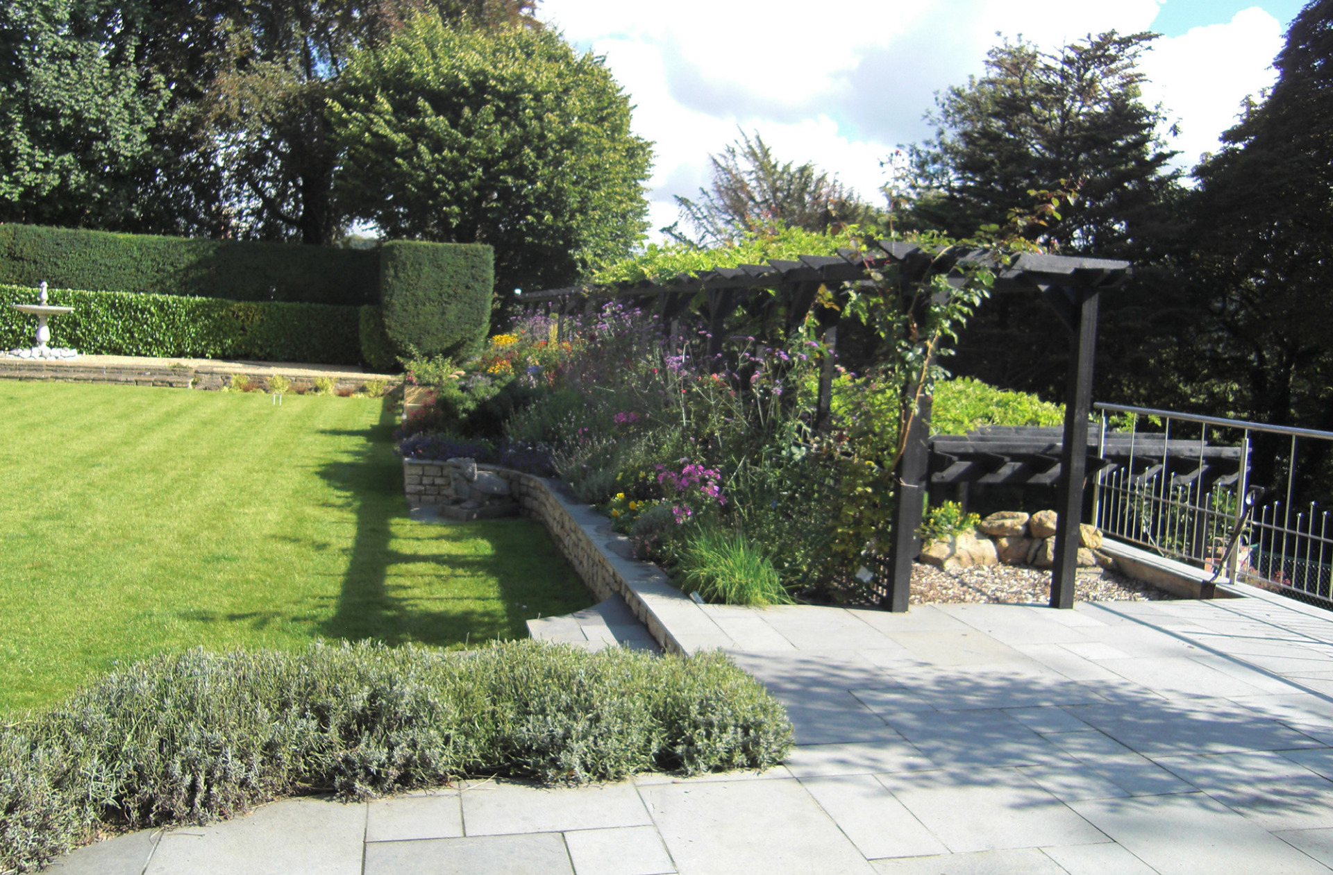 A sloping garden design in Kenley, Surrey.
