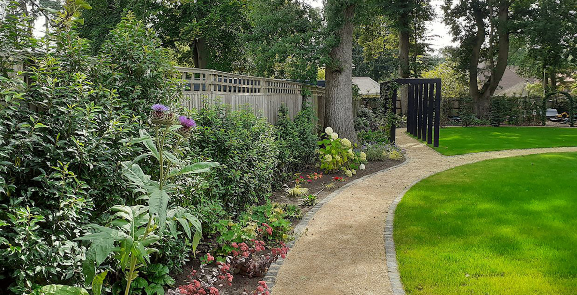 Large garden design in Ascot, Berkshire.